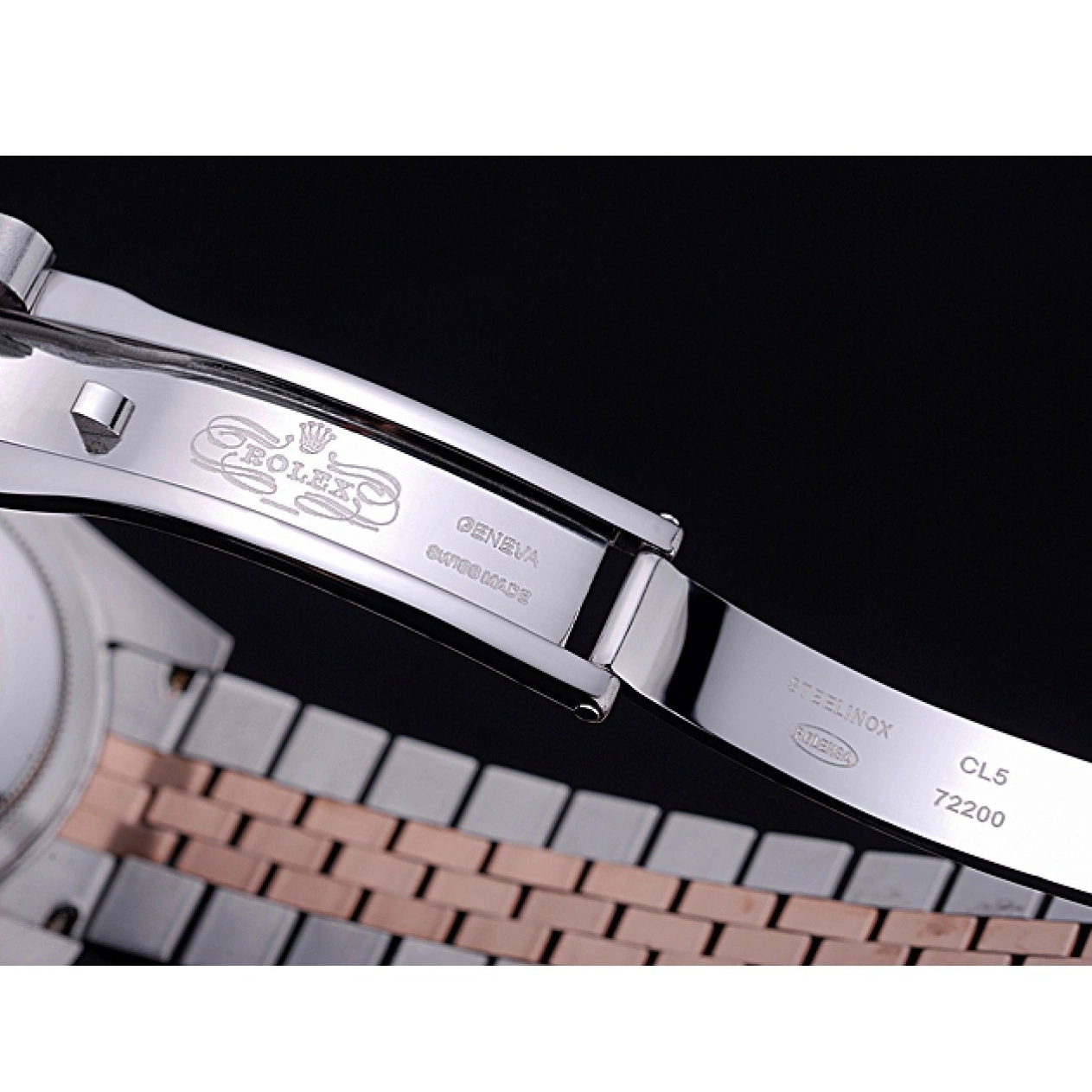 Good copy rolex watches Gold Rolex Stainless DateJust Bracelet Steel 622545 and Dial Black 0815